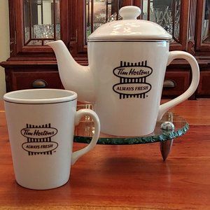 Tim Hortons Porcelain Teapot and Cup Set.